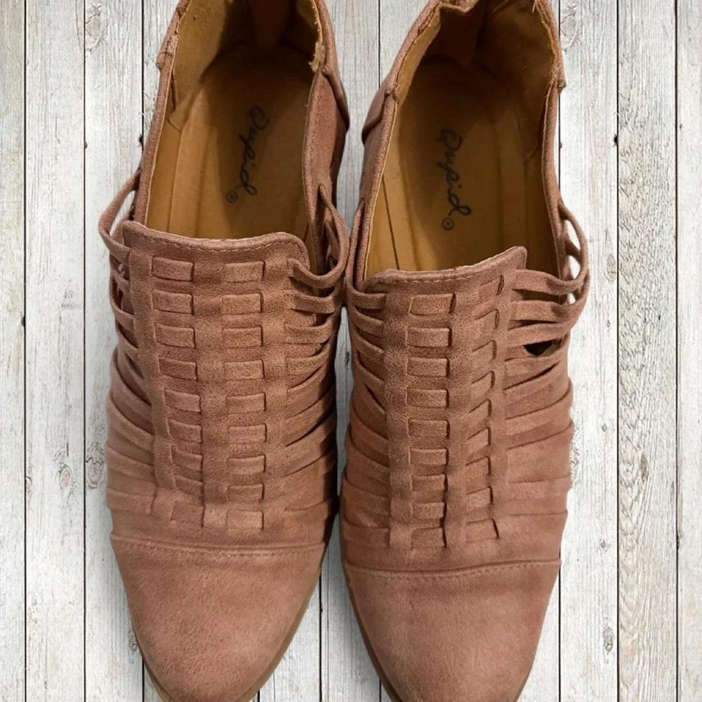 Women's Pink and Tan Boots